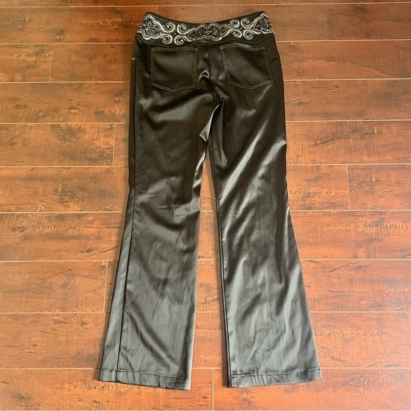 ST. JOHN Evening By Marie Gray Embellished Waist Satin Black Pants - Picture 7 of 13